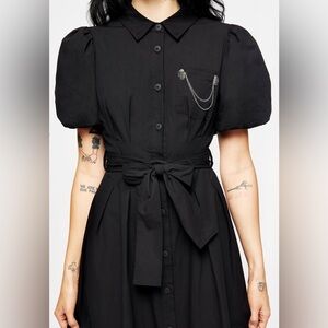 Disturbia sold out skeleton work dress sz 16 USA goth witchy coven 2xl ak47 gun